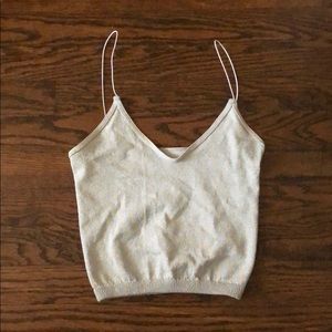 Free People metallic long bra crop top